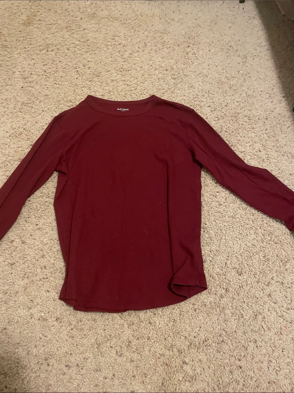 Old Navy Ribbed Long Sleeve Crewneck Top - Wine
